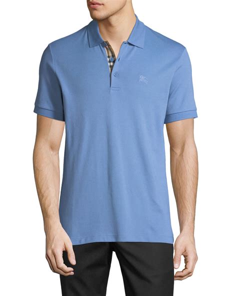 Burberry Men's Hartford Polo Shirt, Light Blue